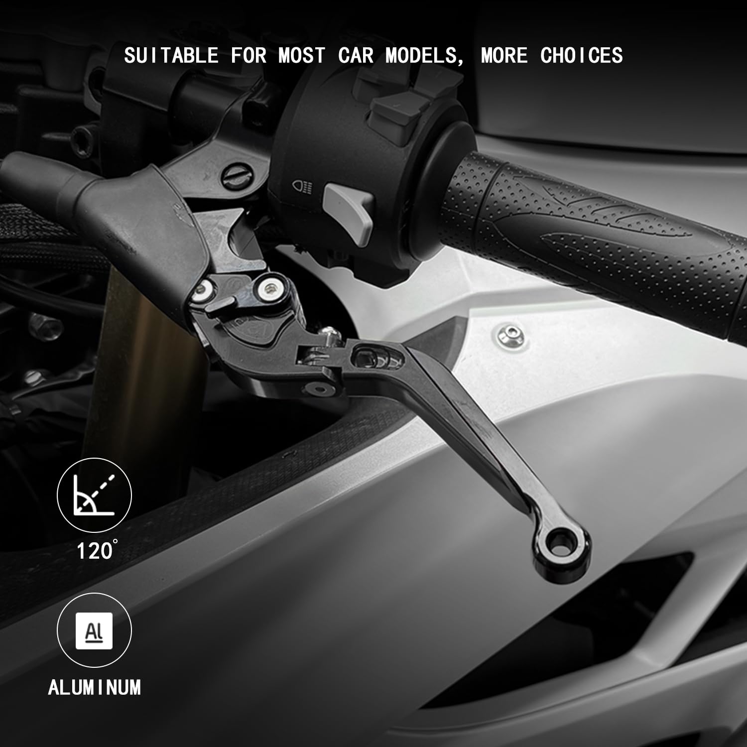 Moto Leviers de Frein et d'Embrayage Réglables, Extensibles et Pliables Pour CB650R 2019-2024 NC750 S/X 2016-2024, CNC Kit Levier d'embrayage Levier Frein Moto (Noir)