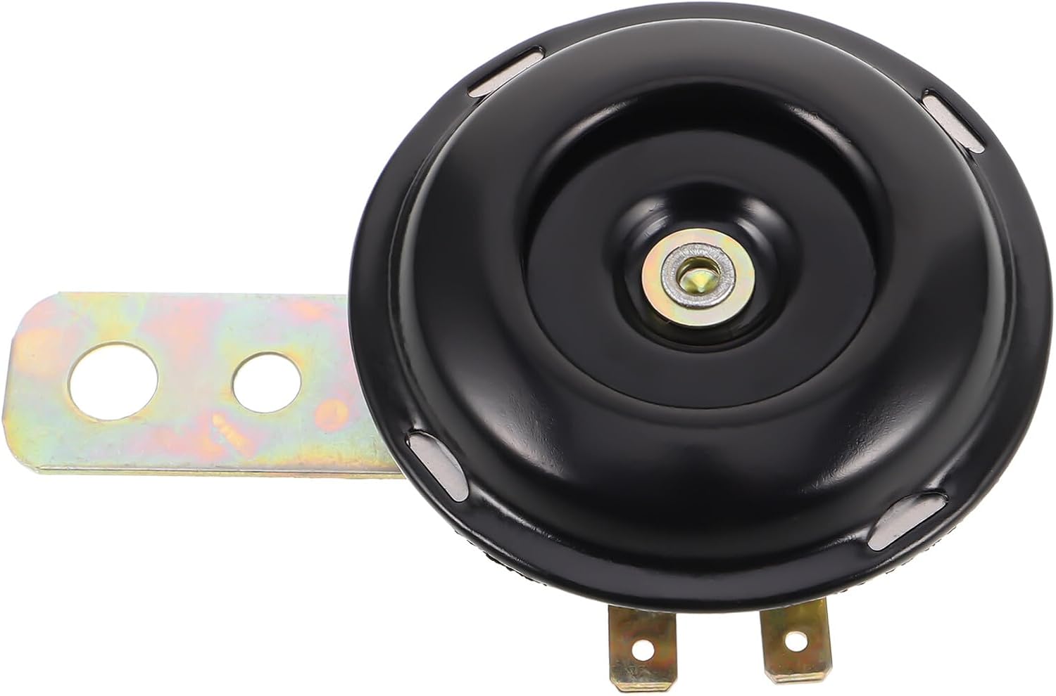 Abaodam Universal Motorcycle Horn 12v Small Metal Electric Snail Horn with Wiring for Scooter Atv, Waterproof round Loud Speaker Compatible with Motorcycles and Powersports Vehicles