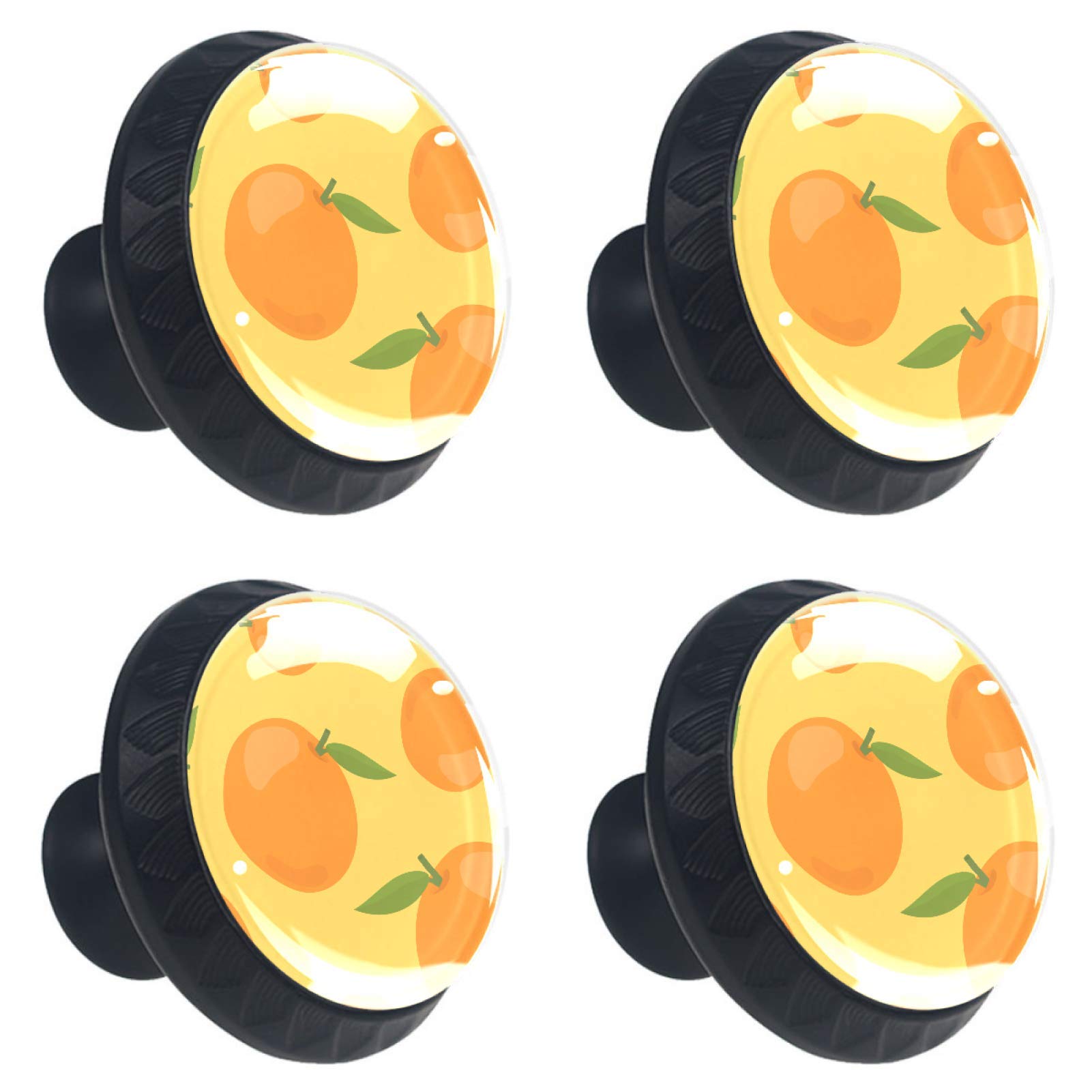 Boutons de placard en verre ciselé orange 30 mm, éclat et finition haut de gamme