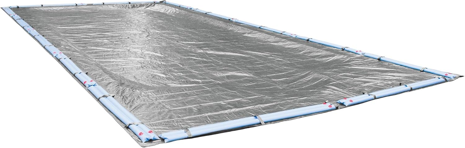 Robelle 20x40 Heavy Duty Silver Winter Pool Cover for Inground Pools - 5ft Overlap, 8x8 Scrim, 2.36 oz/yd², 10-Year Warranty