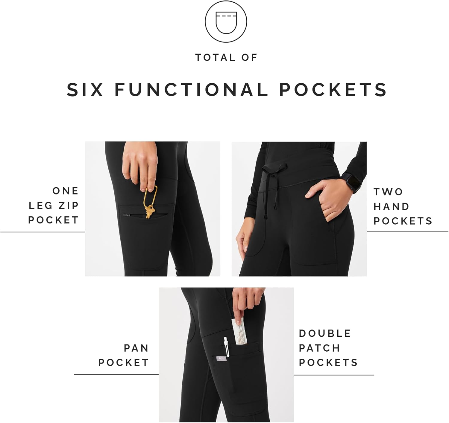 FIGS Seville High Waisted ScrubLegging for Women — Slim Fit Scrub Pant Legging, 6 Pockets, Form-Fitting, 4-Way Stretch - Image 6