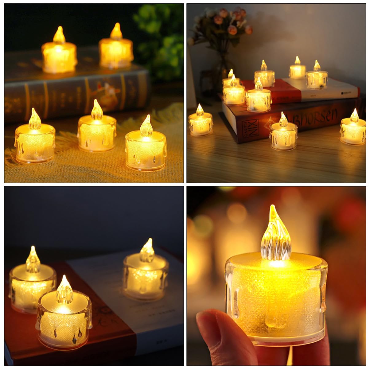 24 Pezzi Candele LED Senza Fiamma Luci Elettroniche Batteria Fiamma Realistica per Feste Ristoranti e Sicure e Decorazioni Atmosferiche