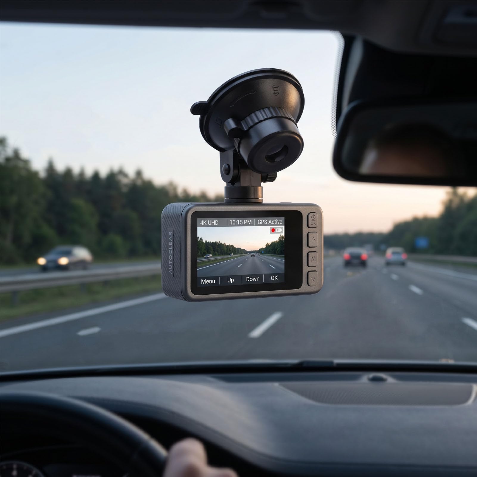 Dash Cam 4K con WiFi Integrato, Registratore Videocamera Cruscotto Anteriore Posteriore, Controllo APP, Visione Notturna, Grandangolo 150°, Sensore G, Registrazione in Loop