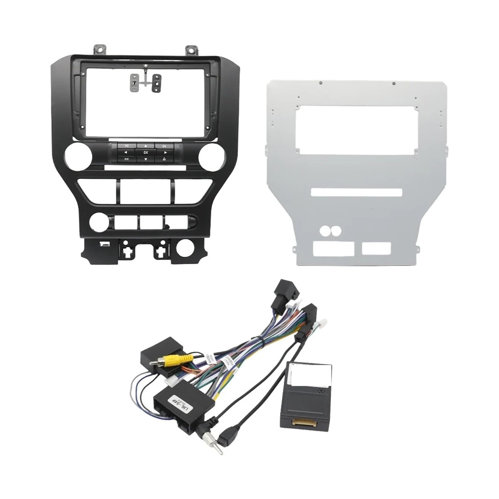 Mascherina Autoradio Cornice Stereo 9 Pollici Auto Fascia Telaio Adattatore Canbus Box Android Radio Cruscotto Kit Pannello Piastra Frontale per Ford per Mustang 2015-2018