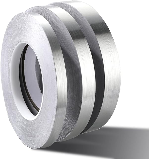 AXYWINBO Self Adhesive Metalized Polyester Film Tape Tile Stickers Waterproof Floor Gap Sealing Tape Wall Crevice Sticker Self Adhesive for Sink, Toilet, Wall Corner, Bathroom Decoration(50M Silver)