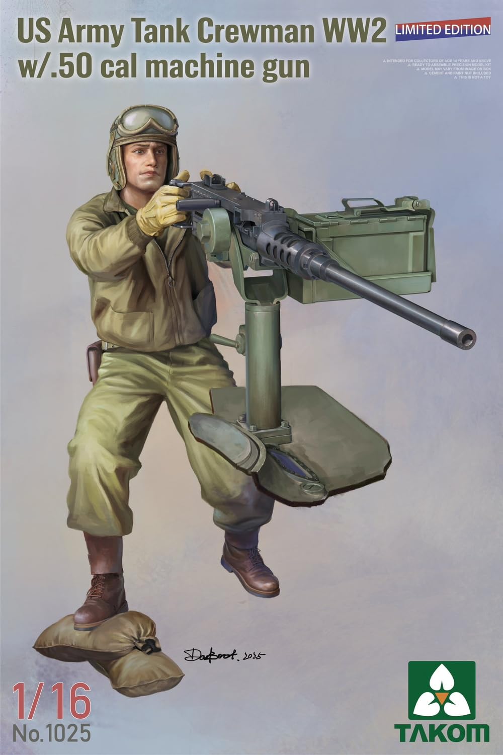 TAKOM 1/16 WW2 US Armée W/.50 Mitrailleuse Édition Limitée Modèle Plastique TKO1025