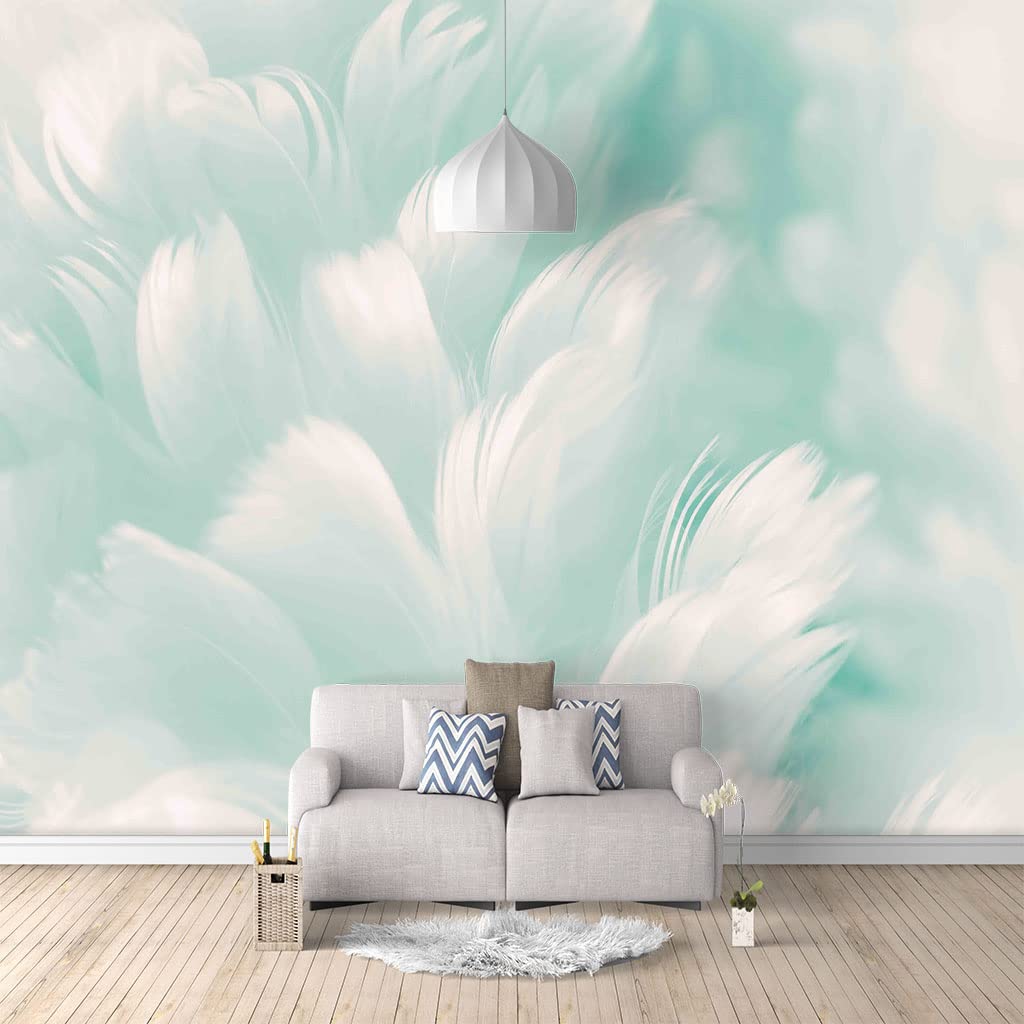 Papier peint panoramique 3d plumes pour salon et fond tv design