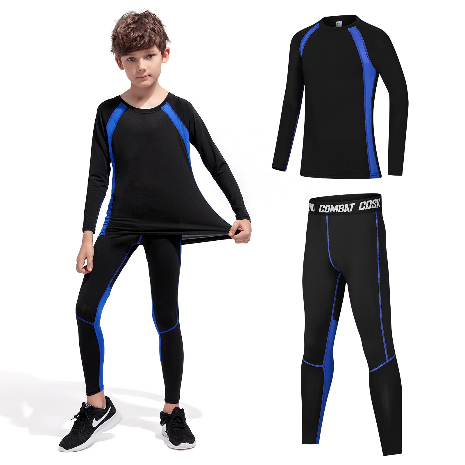 Fengzio Bambini Intimo Termico Set Ragazzo Ragazza Biancheria Intima Termica Sci Set Termico Funzione Base Layer Riscaldante Traspirante Riscaldante e ad Asciugatura Rapida Intimo Funzionale Set