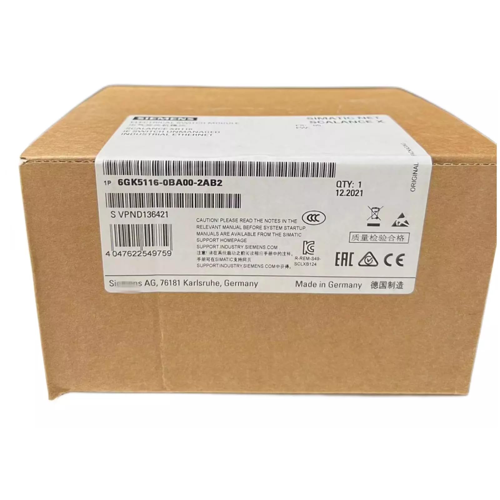 Tsnwinme High-Performance Communication Module 6GK5116-0BA00-2AC, 6GK5116-0BA00-2AC Communication Processor for Efficient Networking