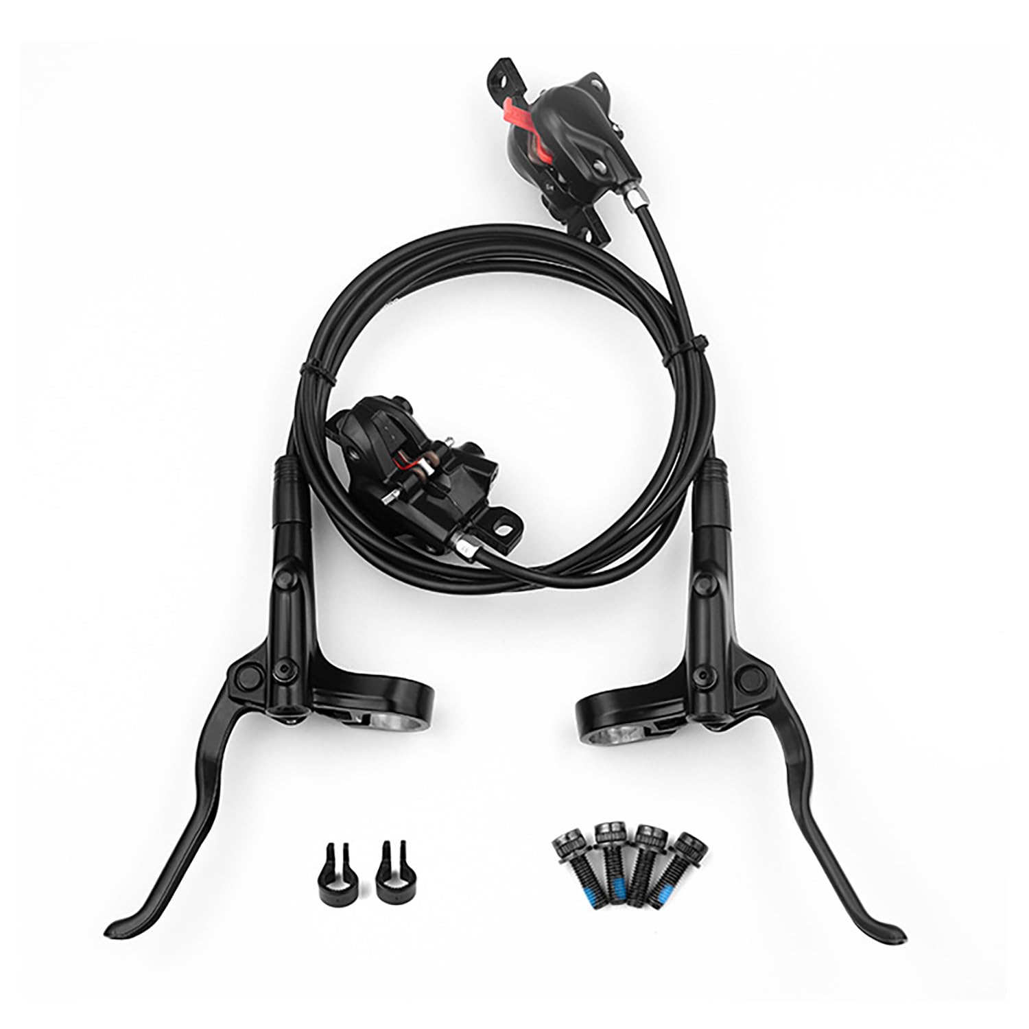 MT200 Hydraulic Brakes Left Front 800mm Right Rear 1550mm Mountain Bike Brakes Compatible with Shimano Hydraulic Bike Brakes 2 Piston Disc Brake Set