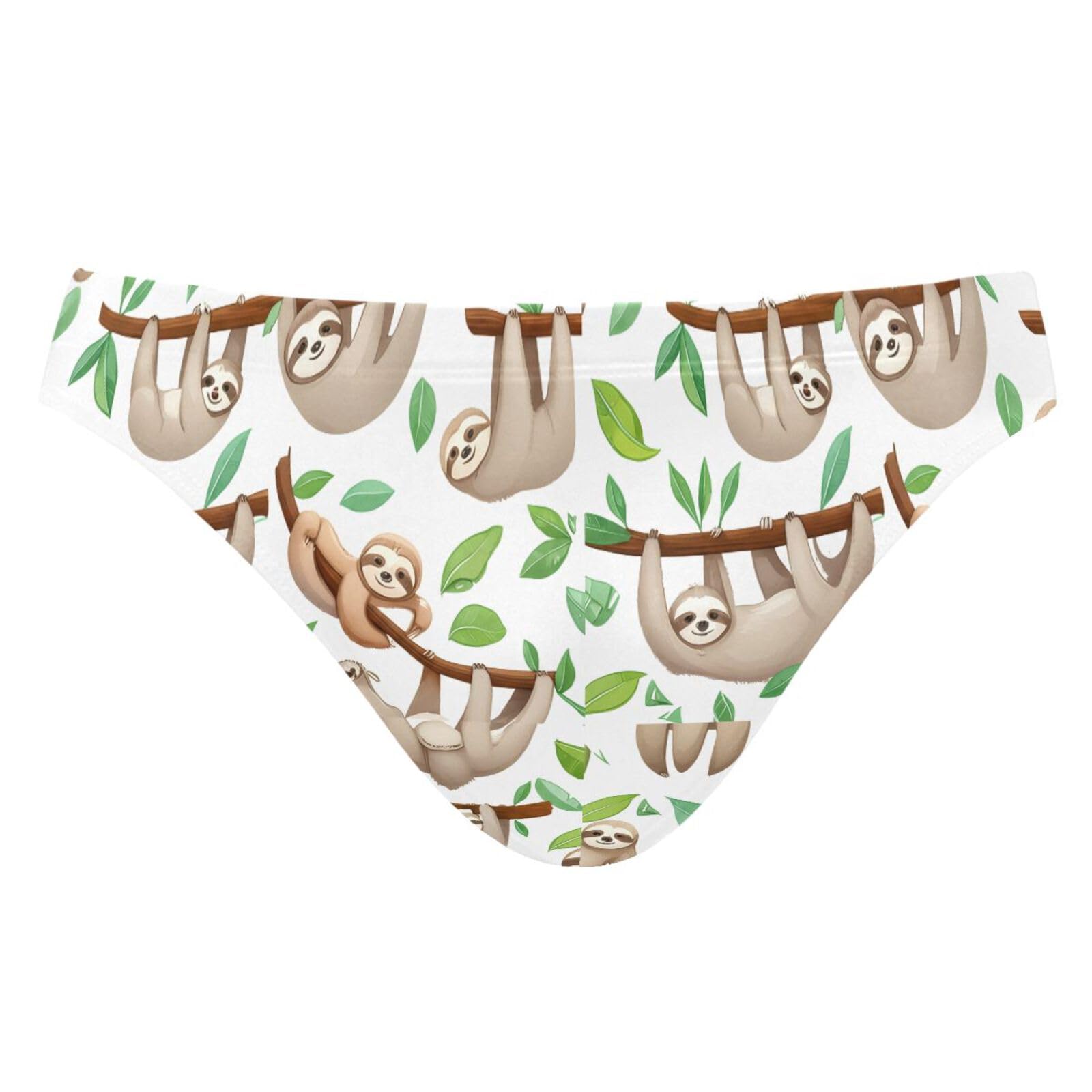 UMIRIKO Men's Cute Sloths Swim Briefs Bikini Swimsuit S 202c1581