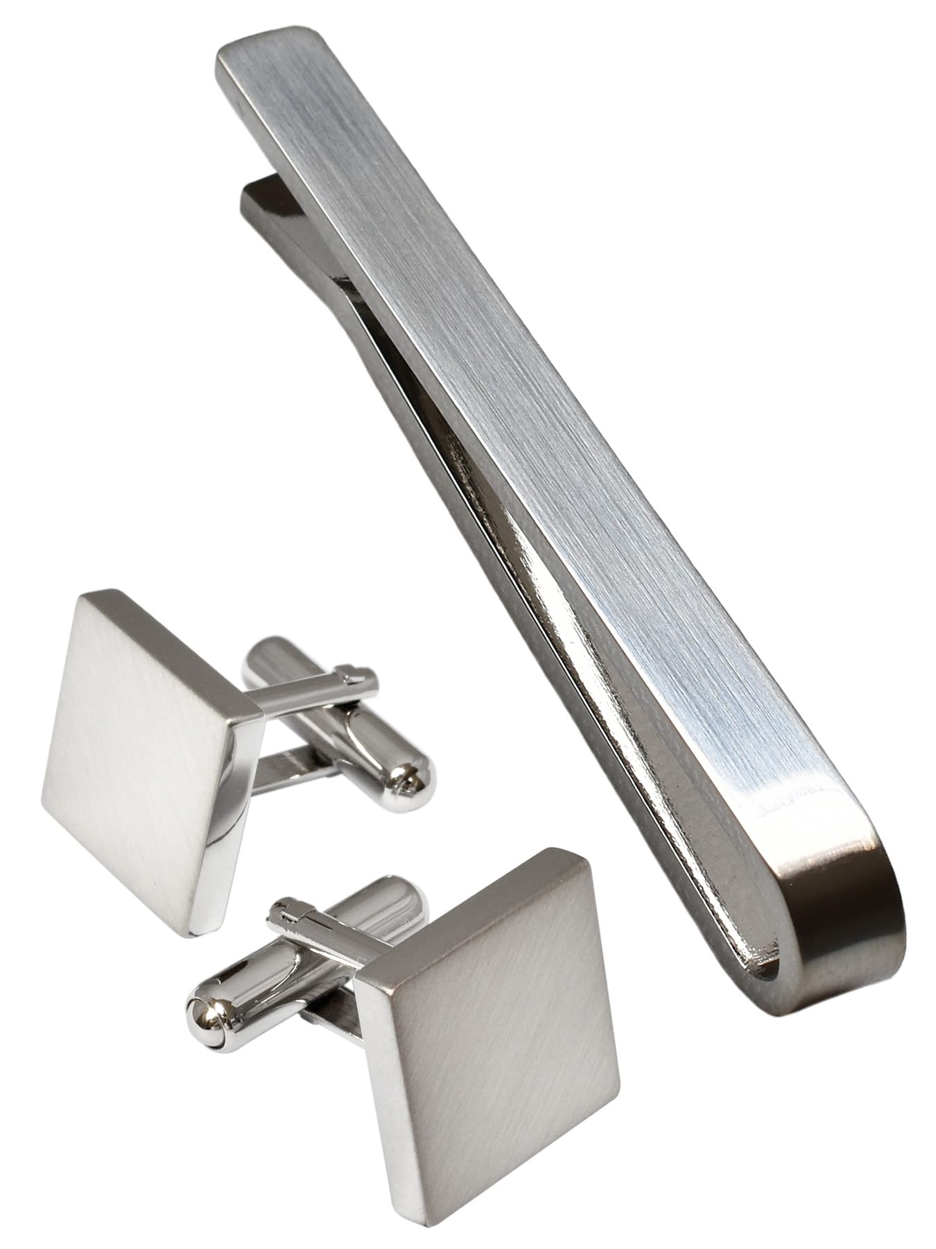 [TAVARAT] Tie Clips for Men, Black Silver Tie Bar Tie Pin made in japan Tps-014