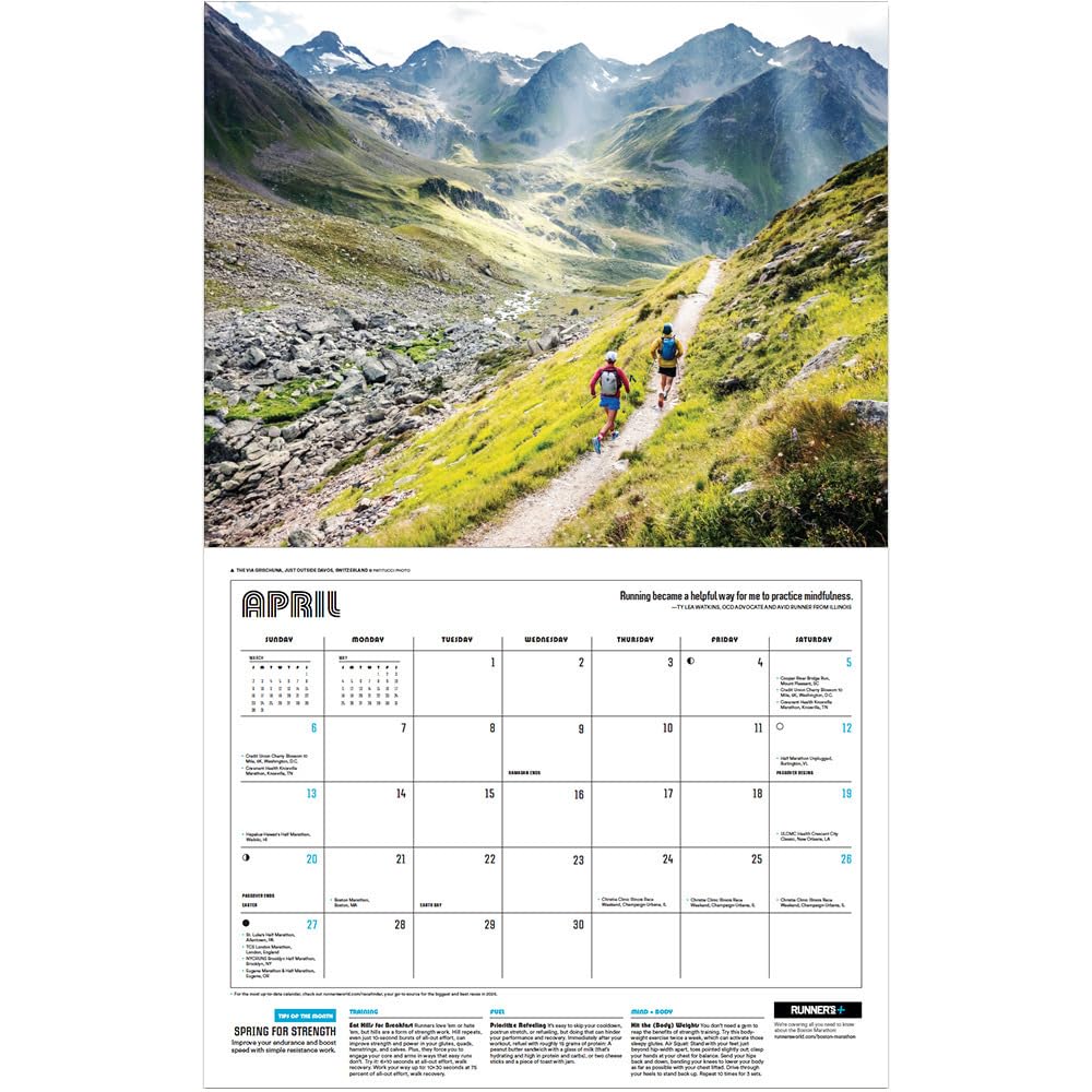 2025 Runner's World Wall Calendar: Discover inspirational photography, training tips from the experts, motivational quotes, race dates, and more!