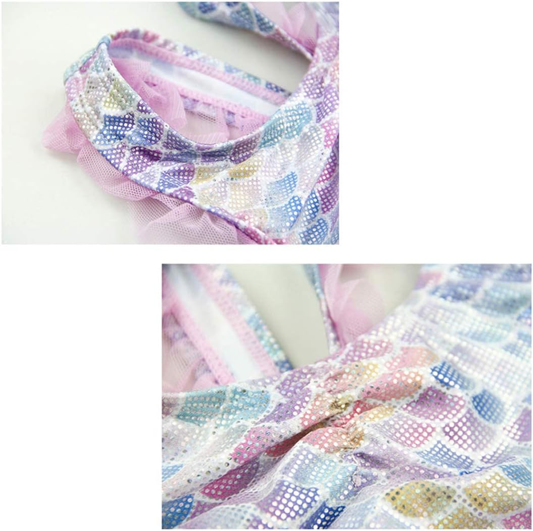 Julysand Toddler Girls One Piece Mermaid Swimsuit with Mesh Skirt Ruffled Swimwear Sun Protection Bathing Suit - Image 4