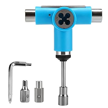 Decdeal Skateboard T Tool Skate All in One Tool and T Type Wrench Screwdriver Multifunctional Longboard T Tool