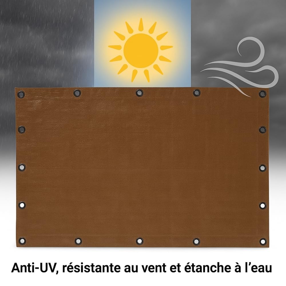 TERRE JARDIN Lona de Protección Exterior Polietileno 140 g/m² - Lona Multiusos Anti UV - Lona Leña, Cubierta Resistente para Jardín