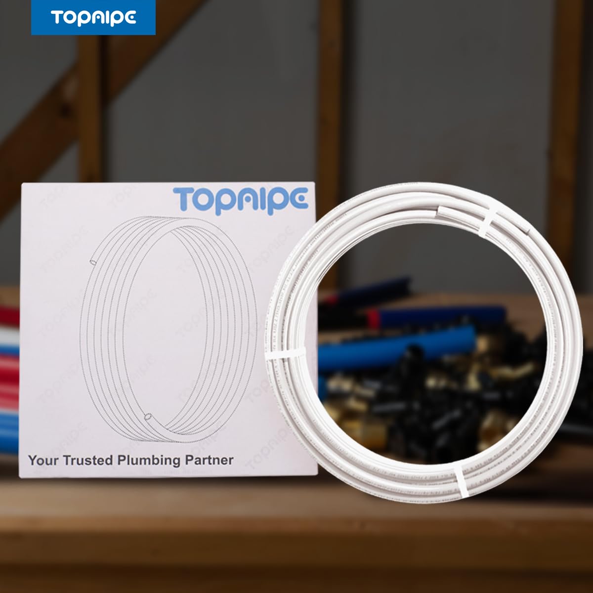 Tubo PEX-B blanco de 3/4 pulgadas x 100 pies, certificado NSF para agua potable, tubo PEX para fontanería, herramientas de fontanería de suelo/pared, accesorios Pex para agua caliente/fría