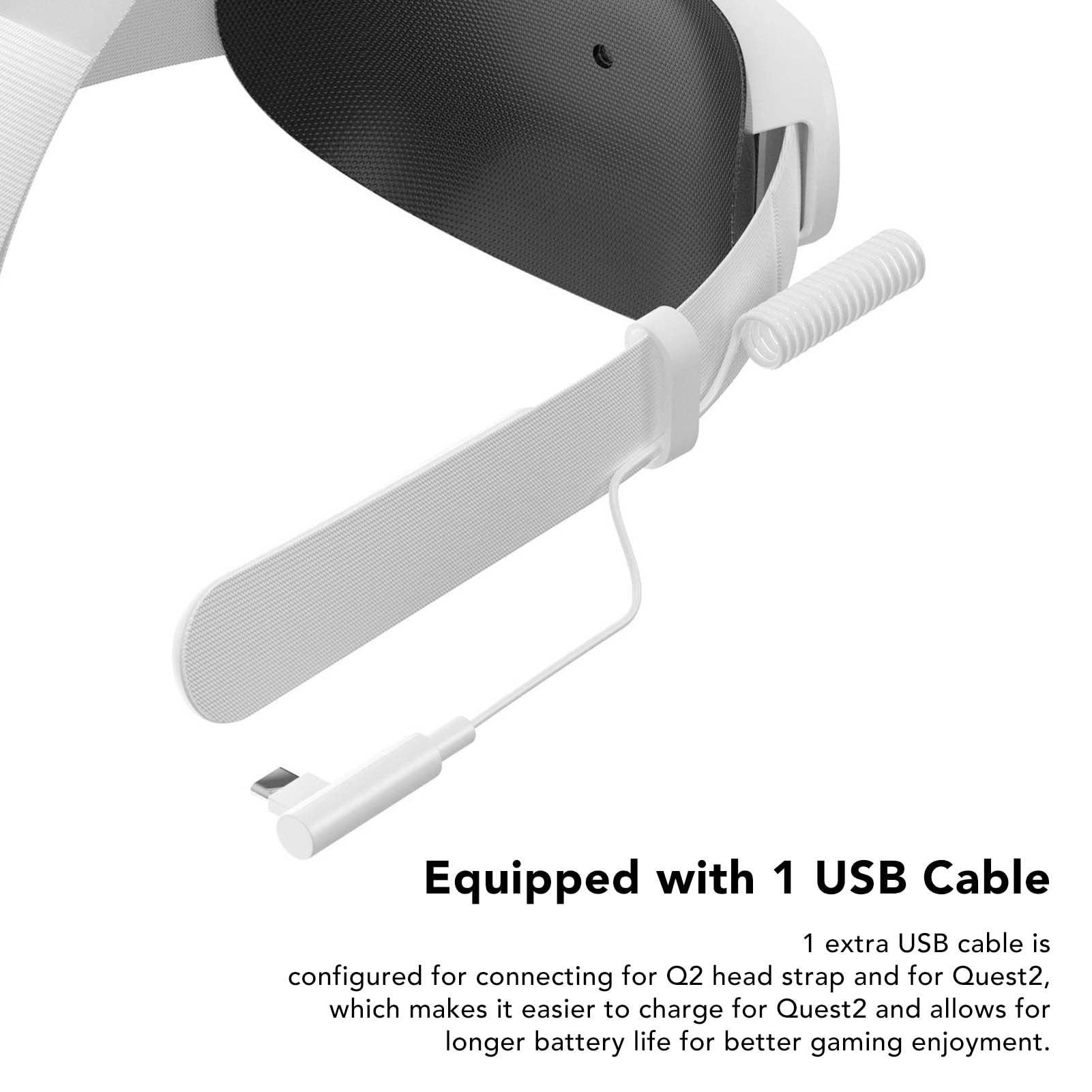 la Sangle De Tête VR étend la Sangle De Charge VR De 3,5 H à 4 H avec Batterie 6000 MAh pour Oculus Quest 2