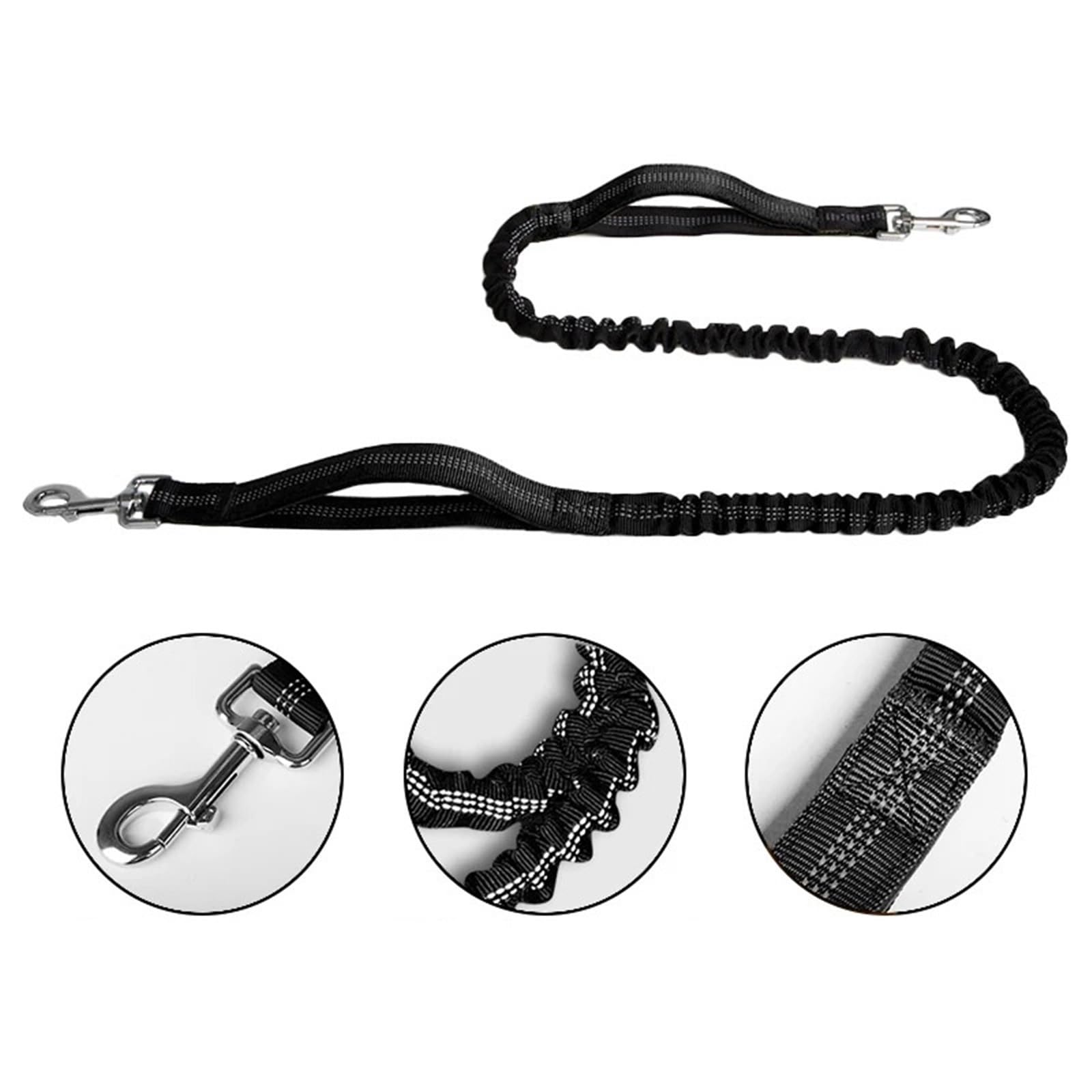 Hands Free Dog Running with Zipper Pouch Elastic Bungees Retractable Rope for Medium and Large Dog pour la Marche, la randonnée, l'entraînement, Le j(Purple)