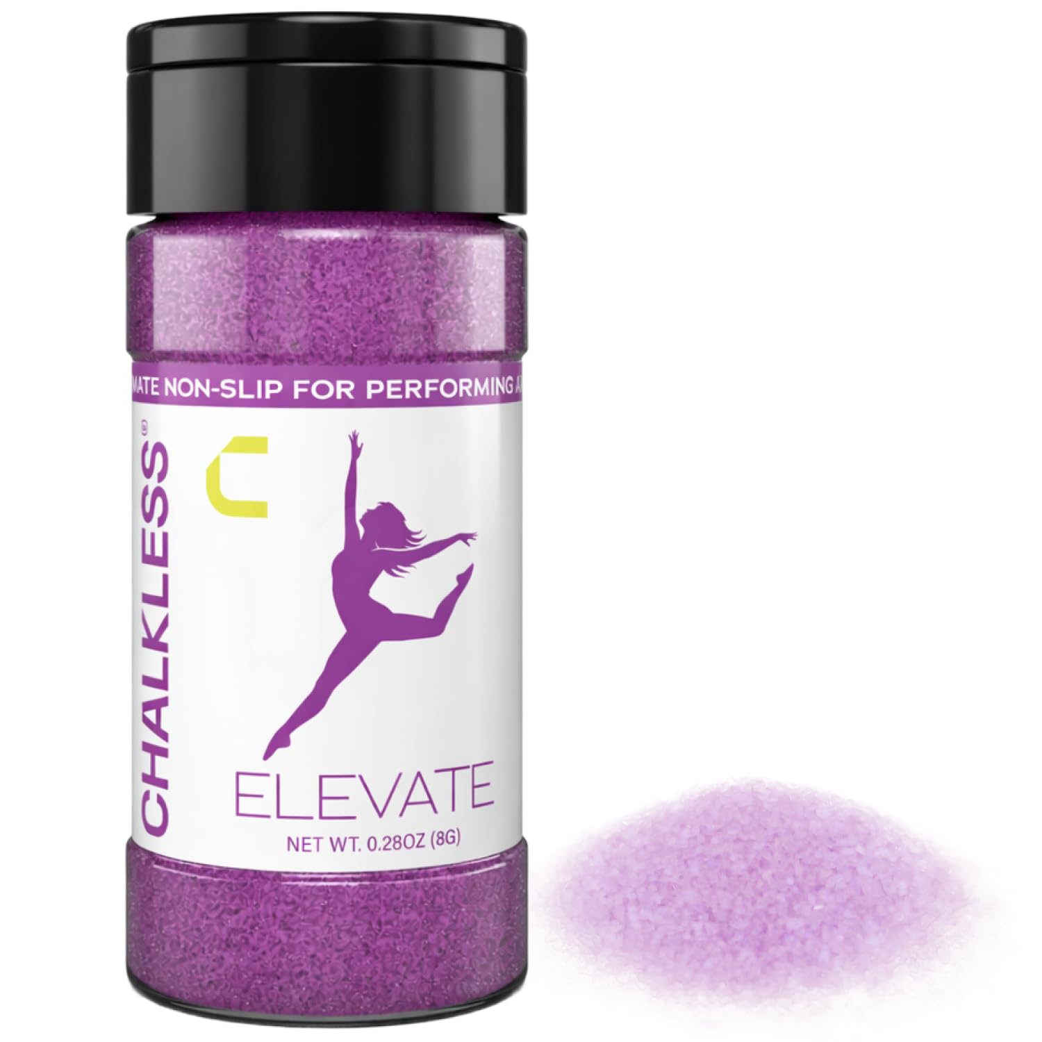 Chalkless Elevate Grip Enhancer - Cheerleading, Gymnastics and Pole Fitness Hand Chalk, Cosmetic Grade, No Uniform Residue, Dance, Pole Grip & Cheer Accessories (8g)