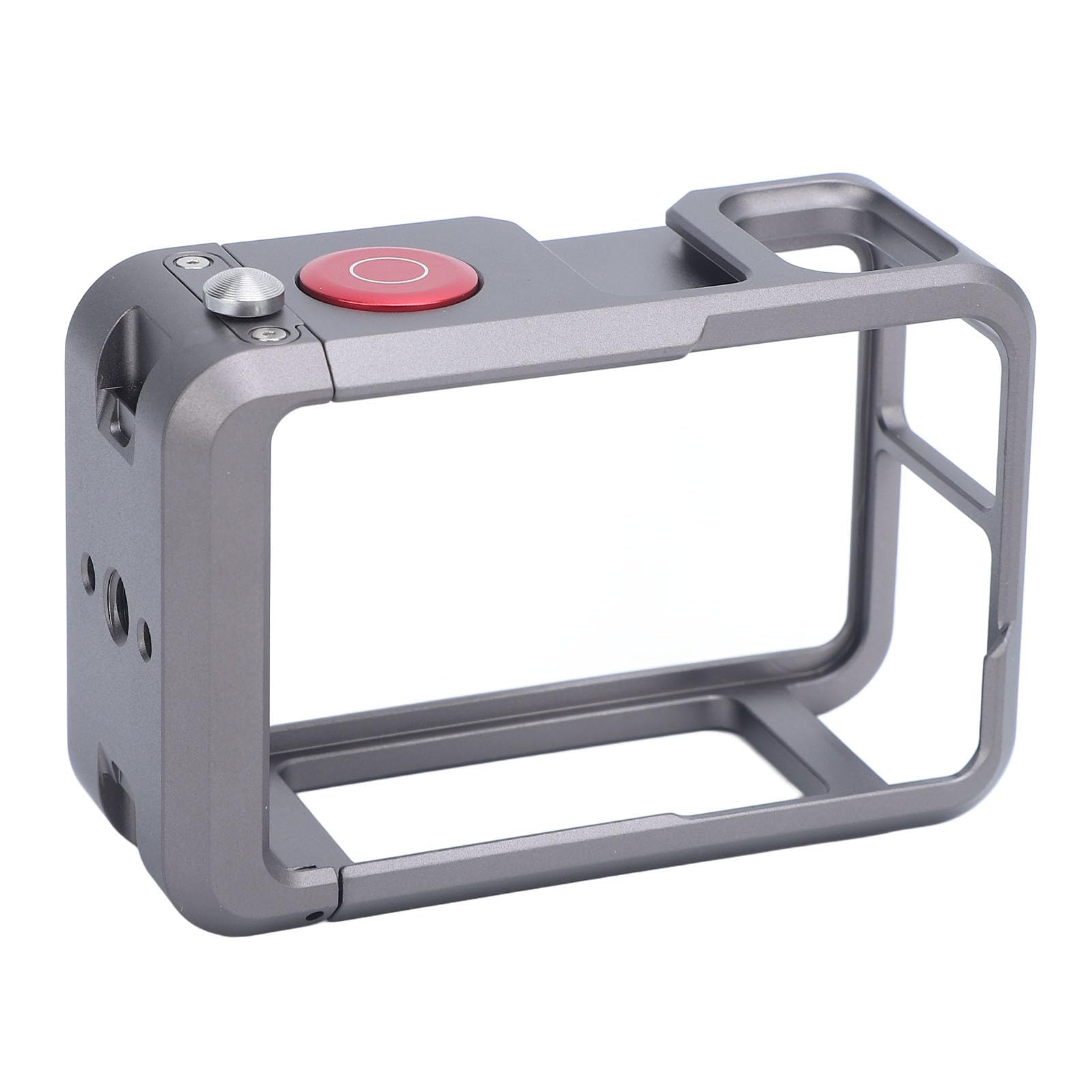 Akozon Gabbia Fotocamera per Action 5 Pro, Action 4 e 3 - Vlogging Protettivo in Lega di Alluminio con Supporto per Slitta Fredda e Foro Filettato da 1/4" per Accessori