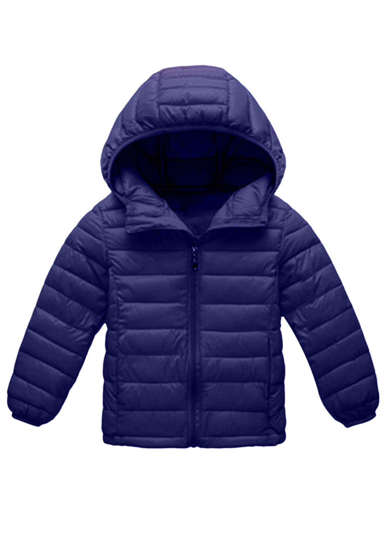 Kid Winter Looser Fit Hooded Down Jacket Lightweight Warm Packable Jacket with Pocket