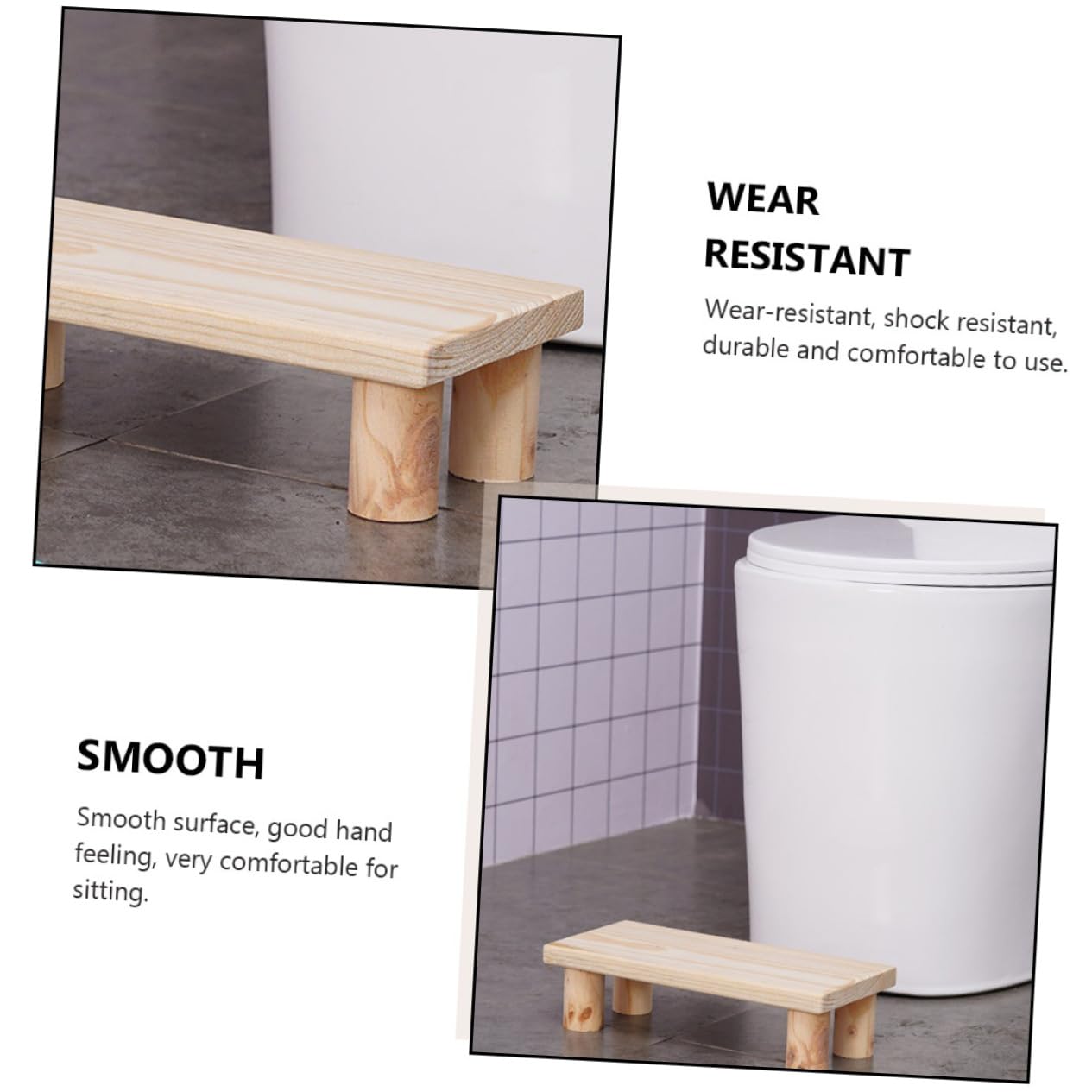 Ciieeo Non-Slip Boys and Girls Stool Heightening Foot Pedal for Home Kindergarten Wooden Footstool Raised Stool for Boys and Girls