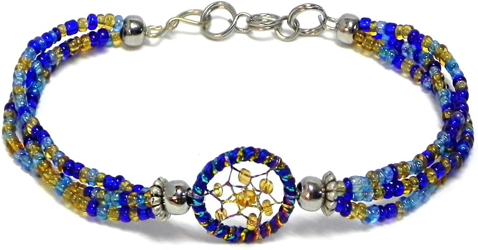 Sparkling Thread Dream Catcher Bracelet Multicolored Seed Beaded Multi Strand - Womens Southwest Fashion Handmade Jewelry Boho Accessories