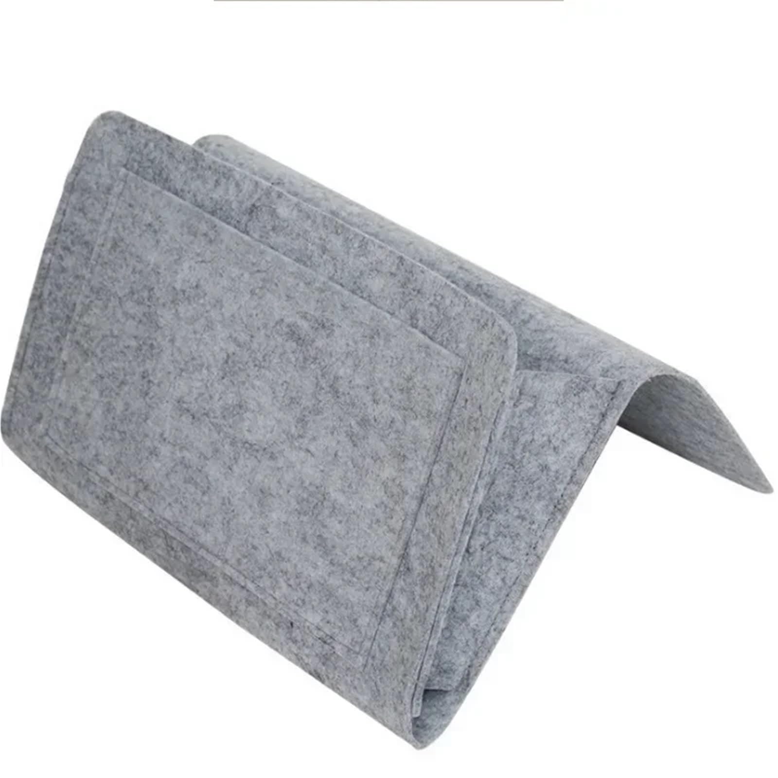 BDFJEDS Couch Armrest Organizer Felt Bedside Storage Bag Pouch Bed Desk Sofa TV Remote Control Hanging Caddy Couch Organizer Holder Pockets(Light Grey)
