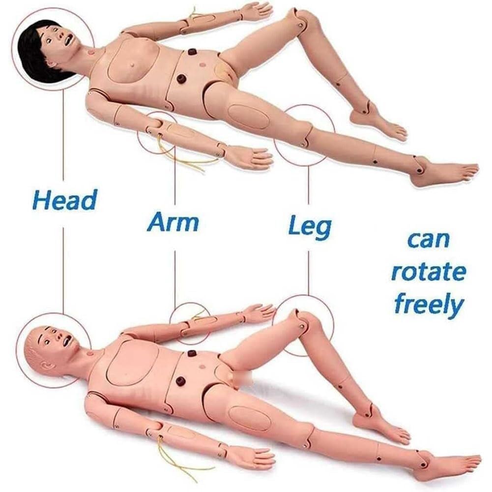 DARZYS Patient Care Manikin, Simulator Basic Nursing Skills Geriatric Human Model Mannequin Full Body for Teaching Medical Training Skills 170cm