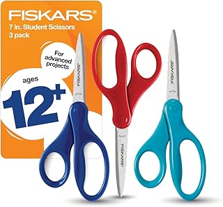 Fiskars Student Scissors, Scissors for School, 7 Inch, 3 Pack