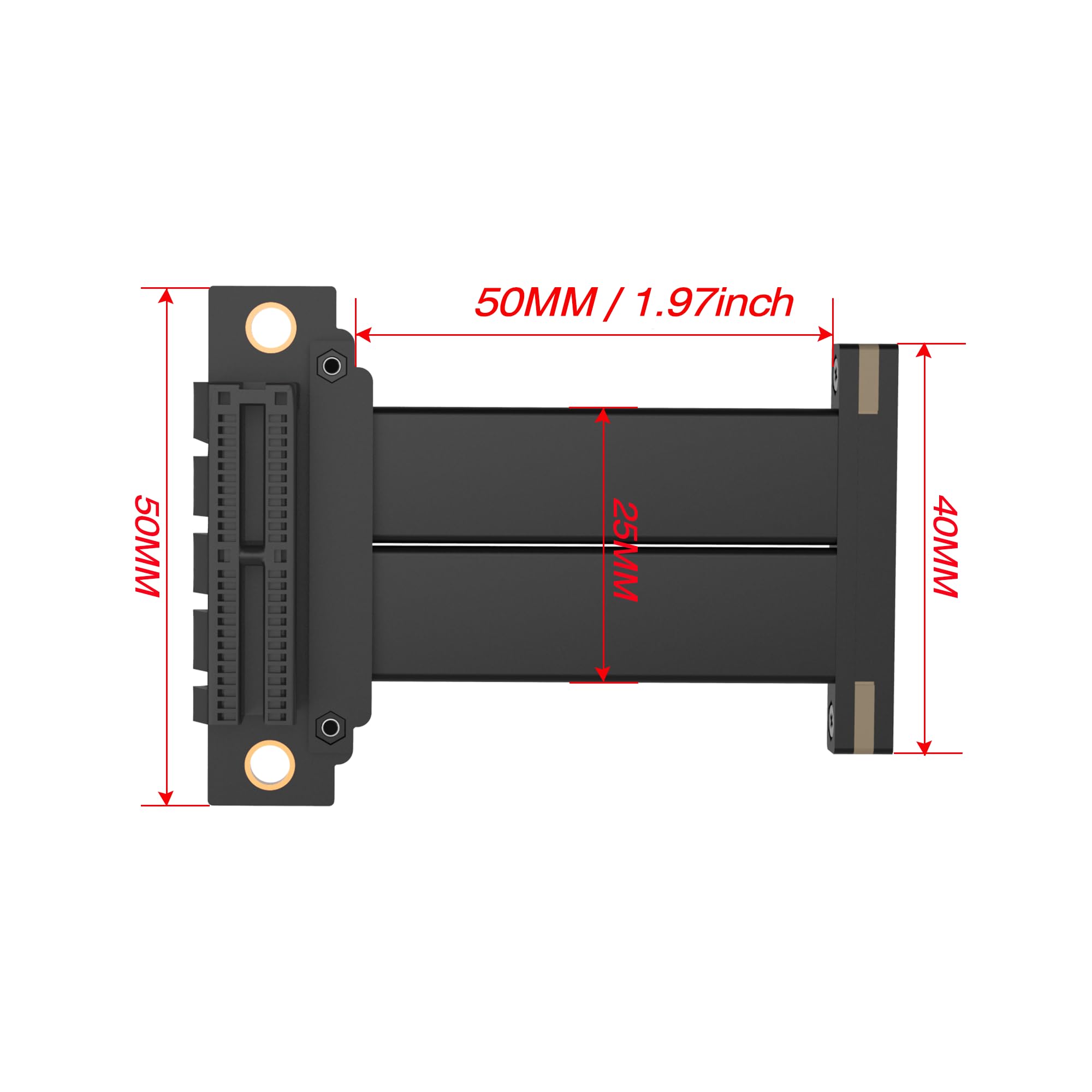 Cavo riser PCIe 4.0 x1, PCI-Express 1X maschio a femmina cavo di prolunga PCI-e Extender Adapter (5 cm)