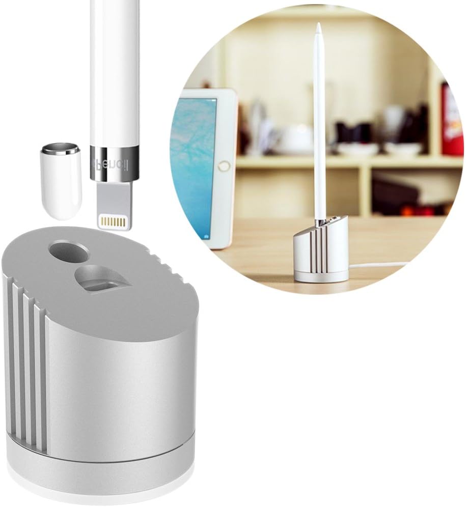 Charger Dock/Stand Compatible with Apple Pencil Built-in 5FT Charging Cable (Hold Your Apple Pen & Apple Penci Cap While Charge), Perfect ipad Pro Pencil Accessories