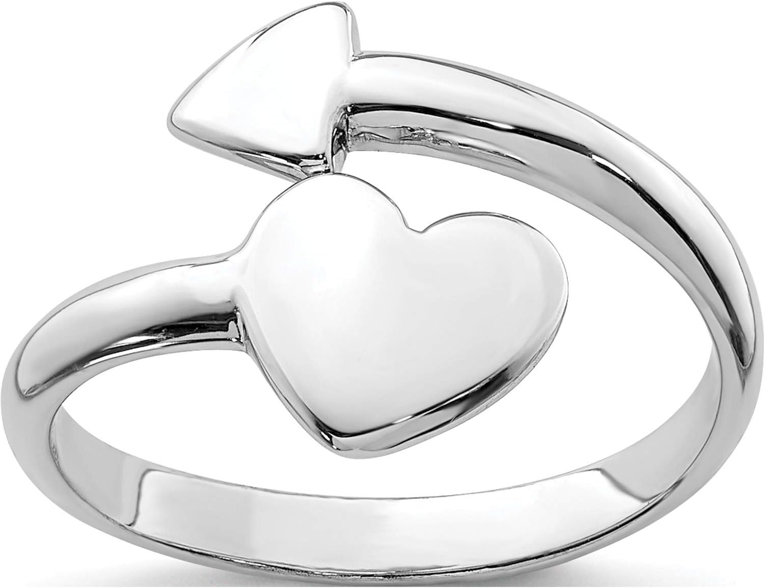 Sterling Silver Rhodium-Plated Heart With Arrow Toe Ring - Jewelry By Sweet Pea