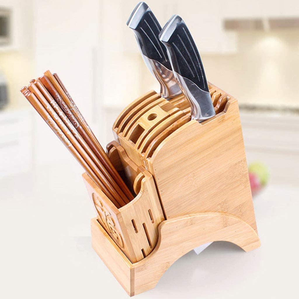 Bloque Cuchillos Cocina Soporte for Cuchillos De Cocina, Estante De Almacenamiento De Cuchillos De Chef De Madera, Bloque De Cuchillos De Bambú, Herramientas De Vajilla