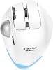 TRELC Wireless Trackball Mouse, Ergonomic Rollerball Mouse with 4800 DPI7 Programmable Buttons, Thumb Control Mice, Rechargeable Optical Mouse for 3 Devices, for Windows, PC, Laptop, Tablet White