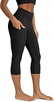 Vista 121 de ODODOS - Leggings capri de cintura alta para mujer con bolsillos, control de abdomen, no se transparentan, para entrenamiento atlético, running