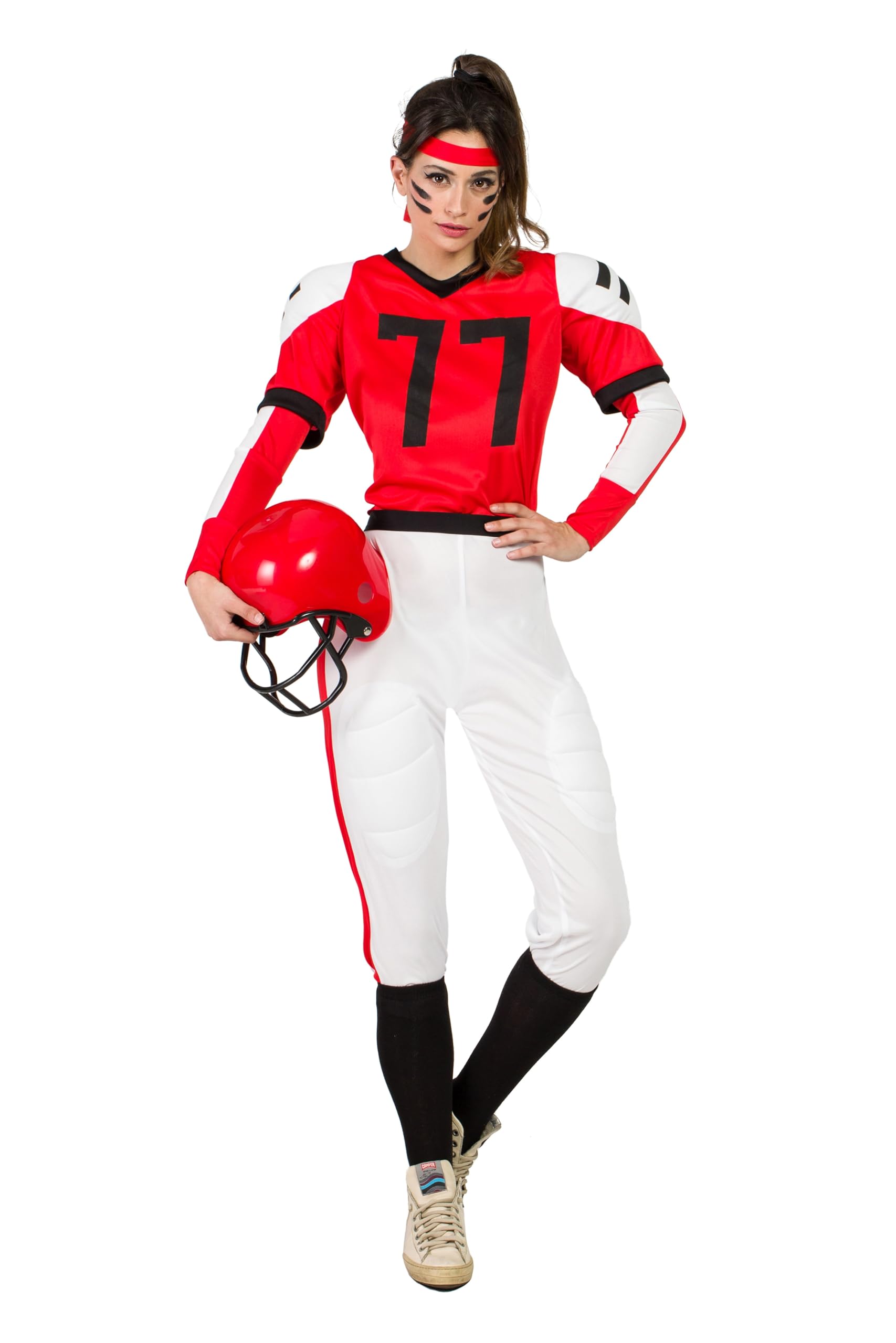 Kimokawaii Disfraz de Jugadora de Rugby Rojo Adulta