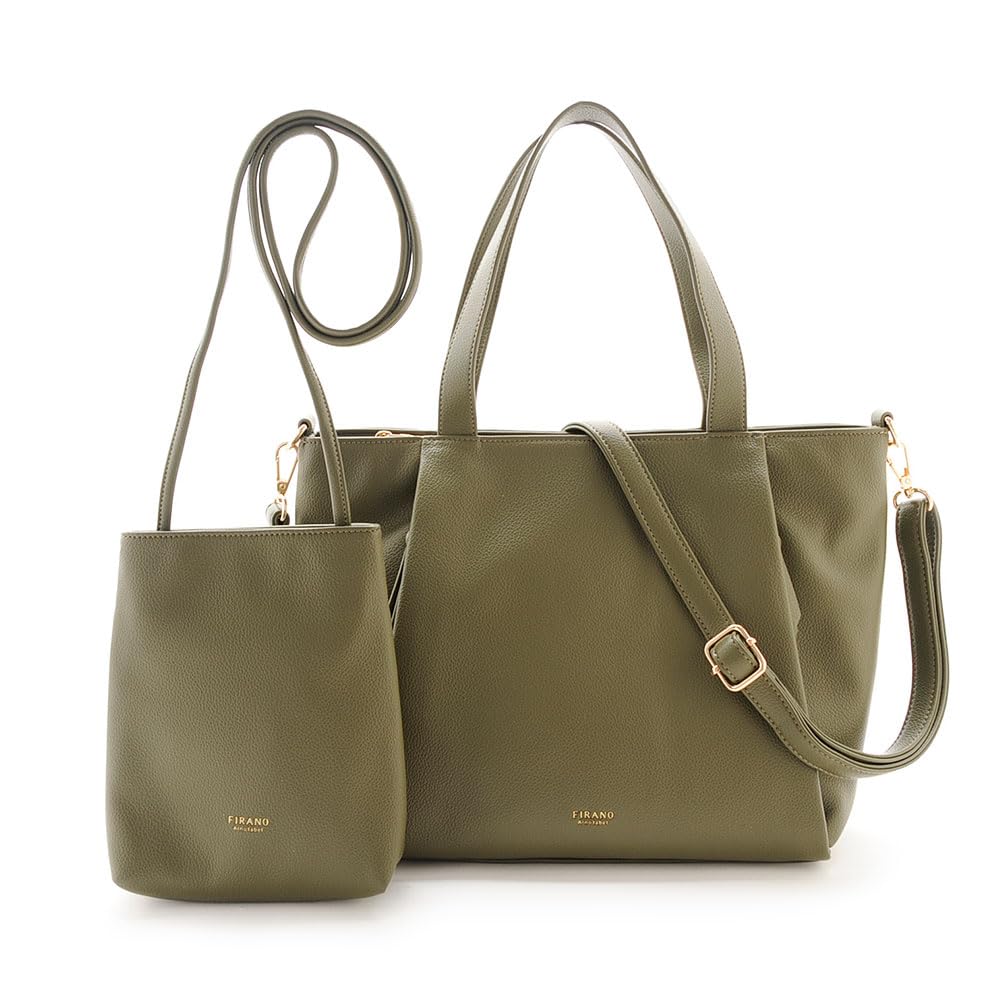 Amazon | [FIRANO] タックポケットトートバッグ＆ショルダーポーチ 