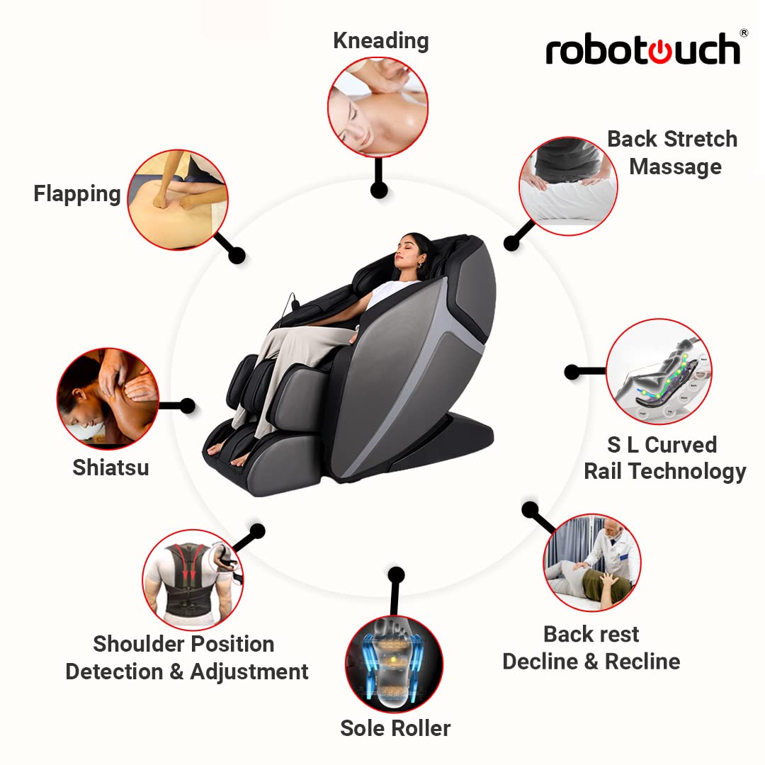 RoboTouch Leather Echo Plus Full Body Massage Chair (Black) RoboTouch Leather Echo Plus Full Body Massage Chair (Black)