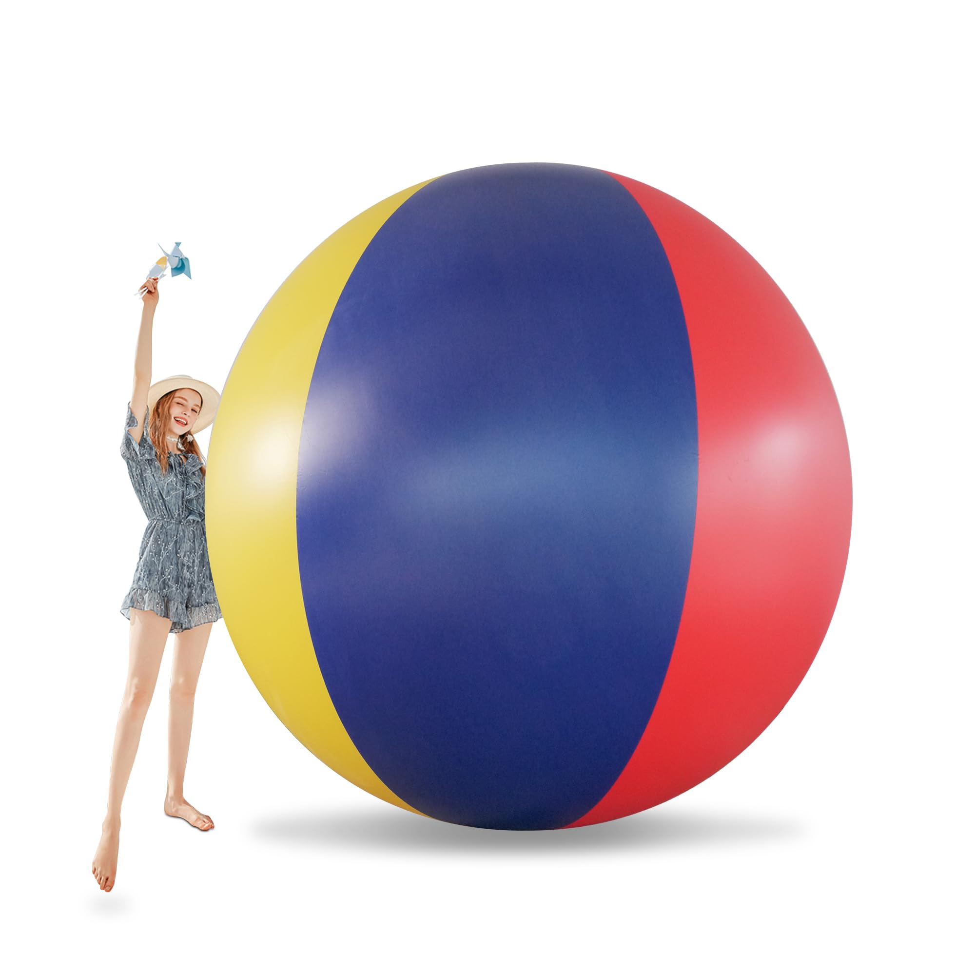 NYEONHRT 6.5ft Giant Inflatable Beach Ball – Huge Multi-Color Fun for Adults – Perfect for Pool, Beach, and Outdoor Play
