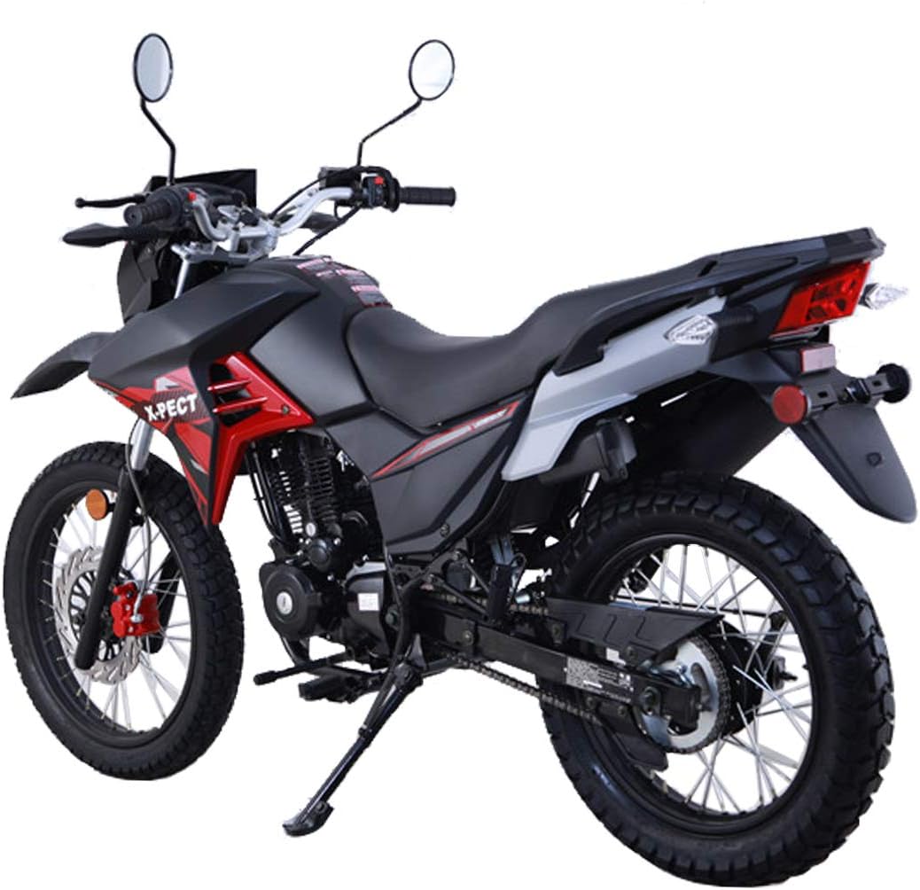 X-PRO X-Pect 200 14HP Engine Electronic Fuel Injection Dual Sport Motorcycle with 5-Speed Manual Transmission,19"/17" Wheels!(Red/Black)