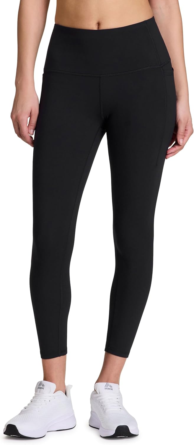 RBX Active Women's 7/8 Leggings, Quick Drying Squat Proof Gym Tights Ankle Length Workout Running Yoga Legging with Pockets