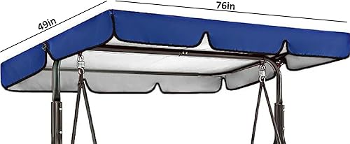 Miniatura 2 de Honeyard Juego de funda para toldo de columpio de patio, cubierta superior de repuesto para columpio + funda de cojín para columpio de 3 asientos