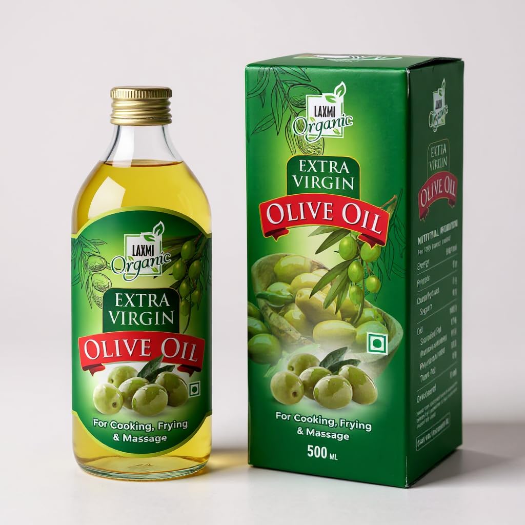 LAXMI ORGANIC Extra Virgin Olive Oil 500ml | Cold Pressed Jaitun