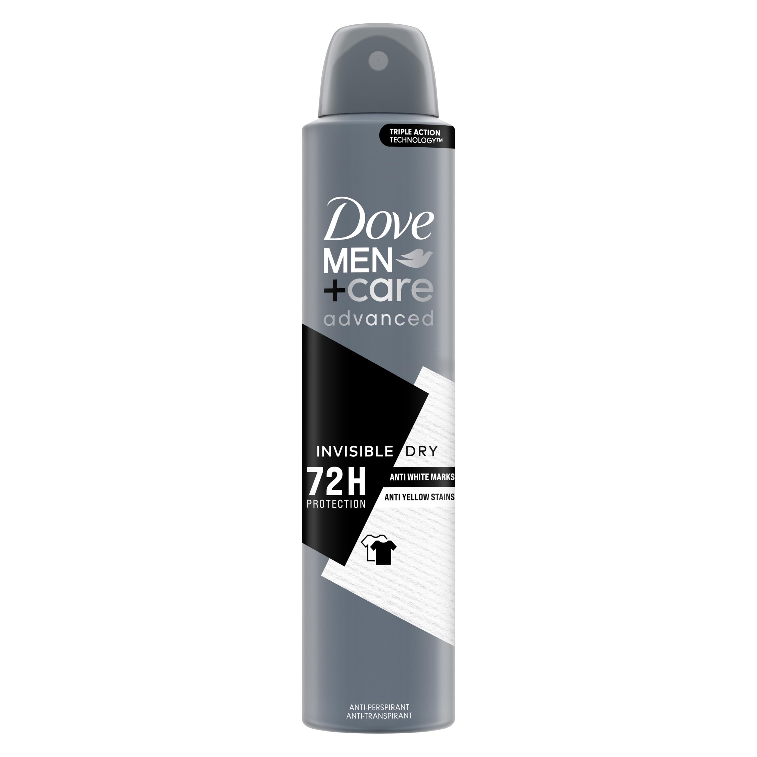 Dove Men+Care Advanced Invisible Dry Anti-Perspirant Aerosol Deodorant Spray with Triple Action technology & ¼ moisturising cream for 72 hour sweat and odour protection 200 ml