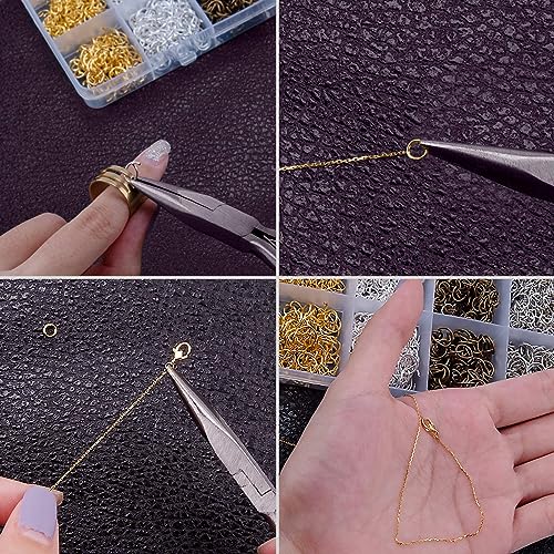 50-Piezas-Cierre-De-Mosqueton-100-Piezas-Anillas-Abiertas-cierre-pulsera-enganches-para-pulseras-para-hacer-llaveros-para-DIY-Llaves-ColgantesPlata