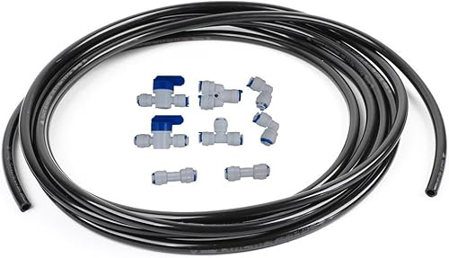 Lemoy - Accesorios de tubo de purificadores de agua de conexión rápida de 14 pulgadas para sistema de ósmosis inversa de agua RO (válvula de