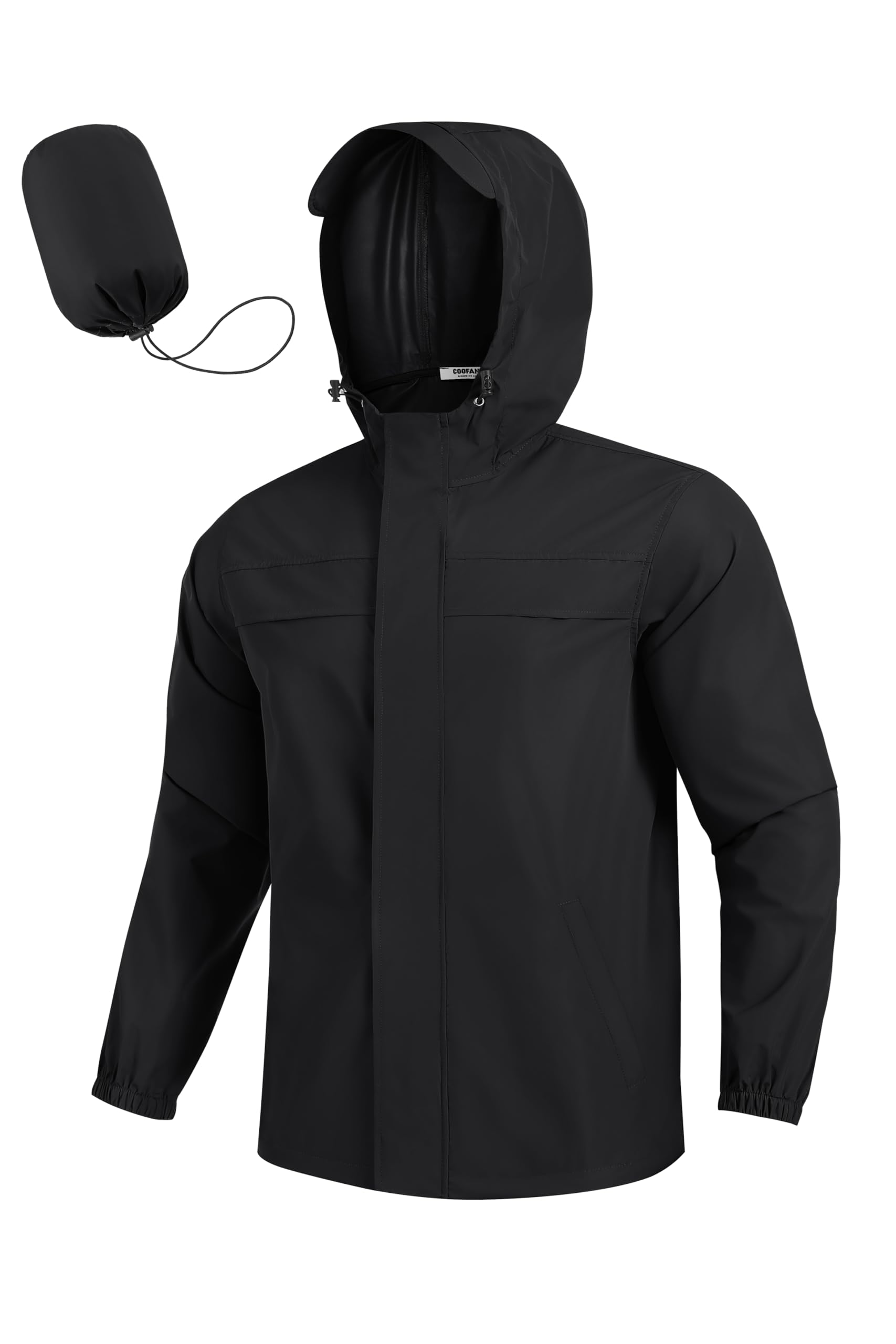 COOFANDY Men's Rain Jacket Waterproof Lightweight Windbreaker Packable Hooded Raincoat for Hiking, Cycling, Golf &amp; Travel
