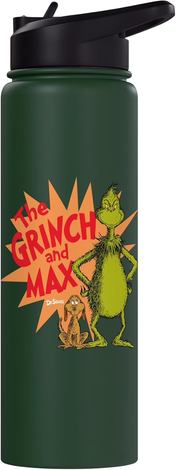 Dr. Seuss Grinch and Max Burst Stainless Steel Insulated Water Bottle